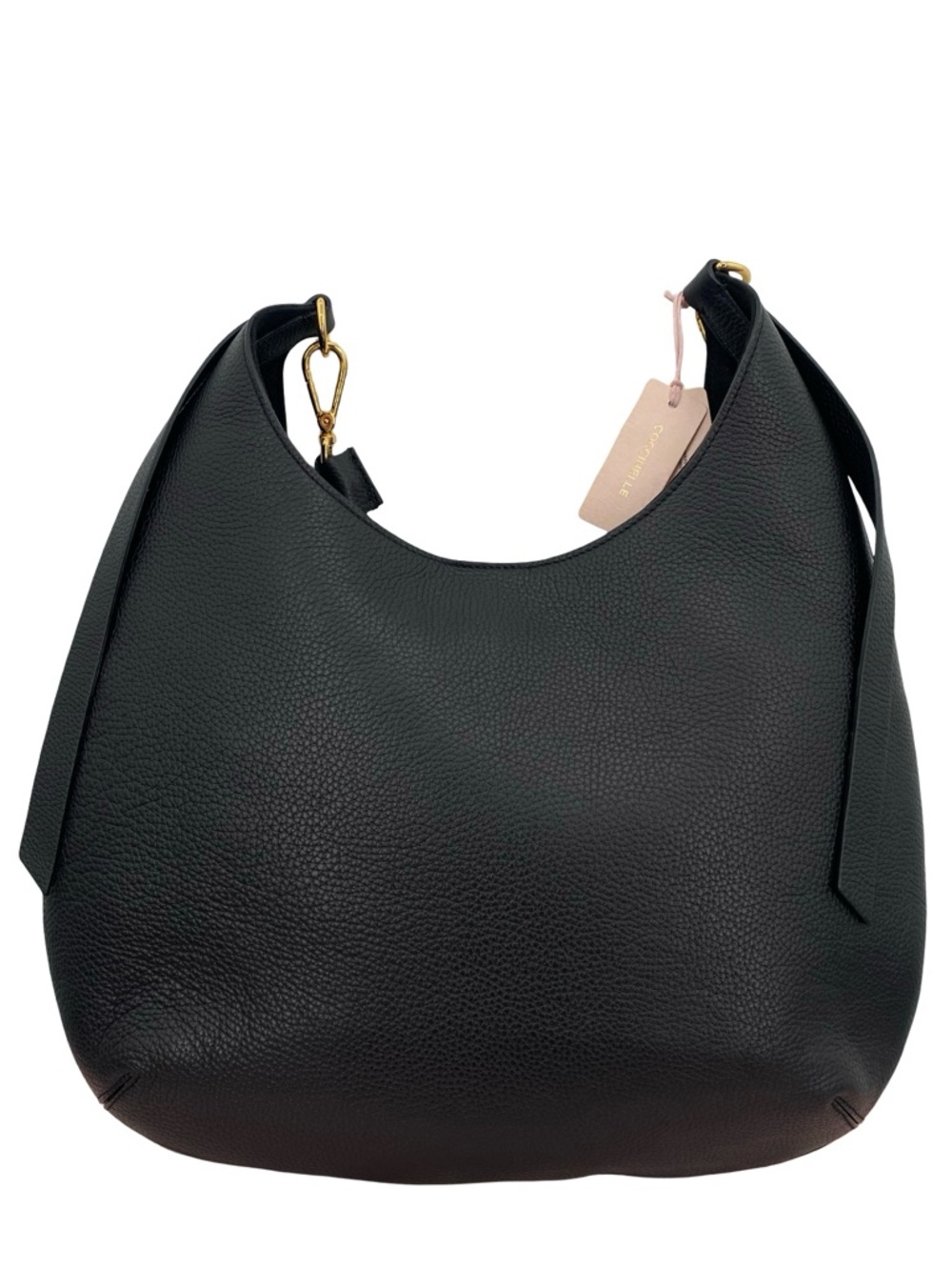 Coccinelle Braided Strap Shoulder Bag Black Leather Purse New - Picture 5 of 11